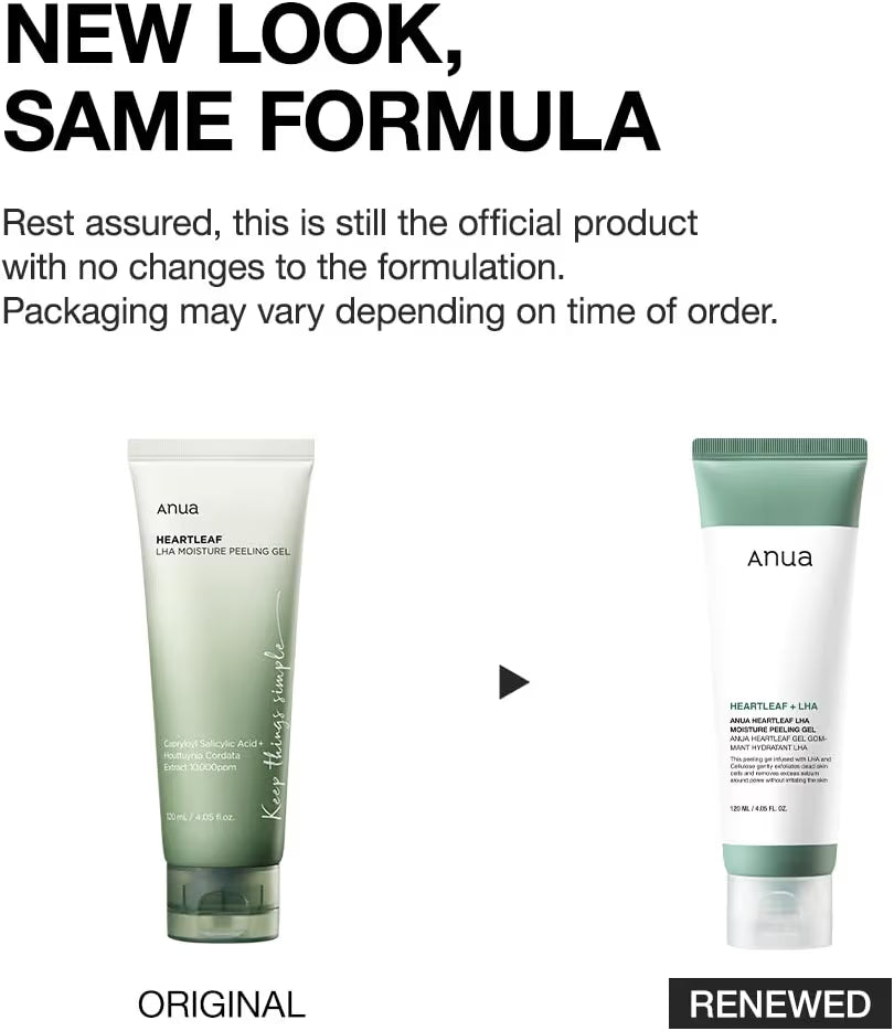 ANUA Heartleaf LHA Moisture Peeling Gel, Gentle Exfoliating Facial Peel, Vegan, 120ml