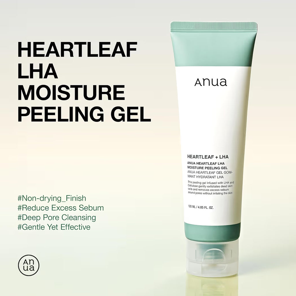 ANUA Heartleaf LHA Moisture Peeling Gel, Gentle Exfoliating Facial Peel, Vegan, 120ml