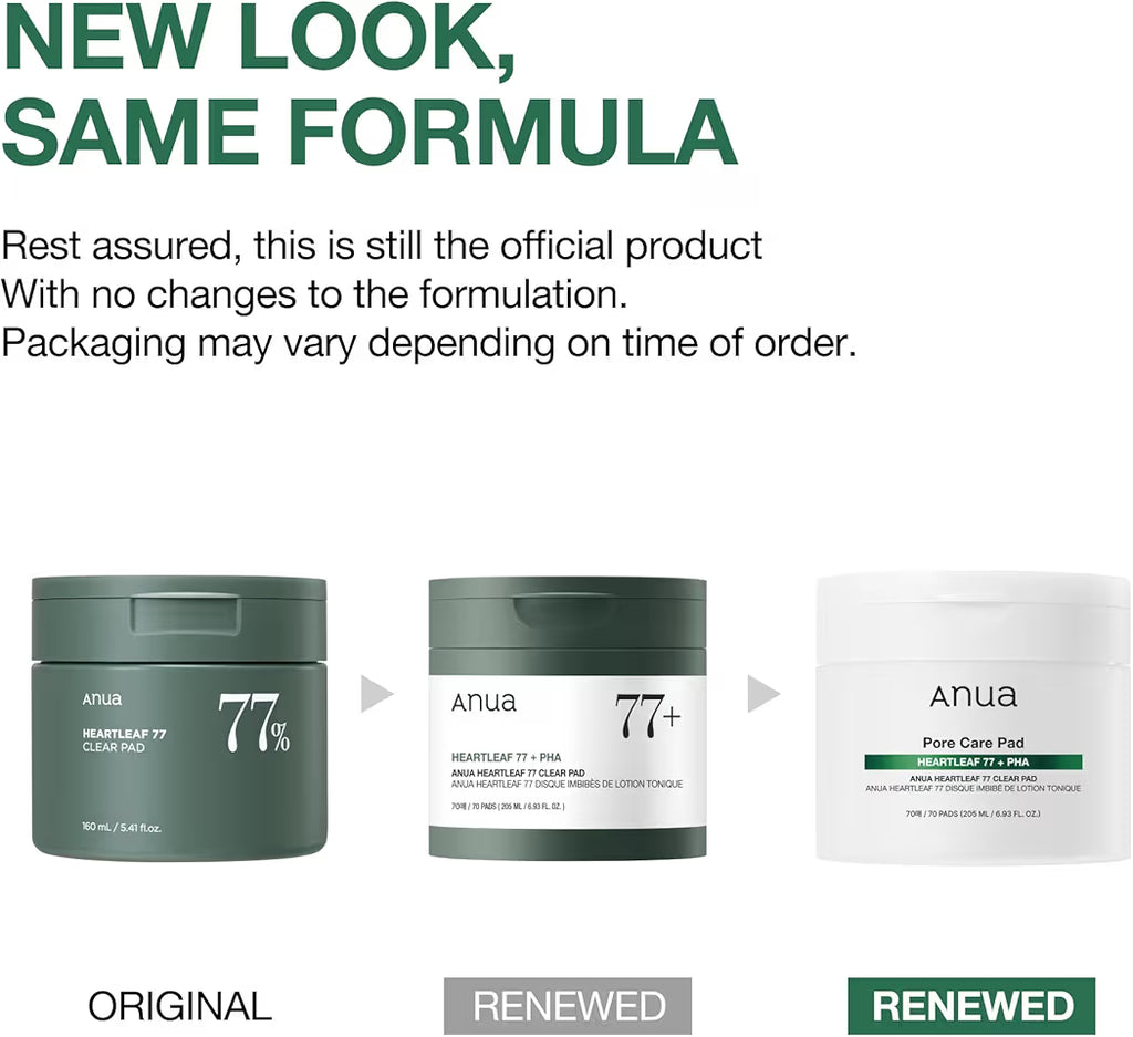 ANUA Heartleaf 77 Toner Pads, Exfoliating Facial Pads for Glass Skin, Hydrating, Sensitive Skin, 70 Pads