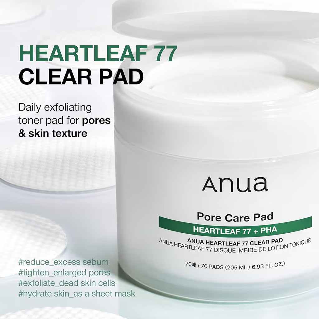 ANUA Heartleaf 77 Toner Pads, Exfoliating Facial Pads for Glass Skin, Hydrating, Sensitive Skin, 70 Pads