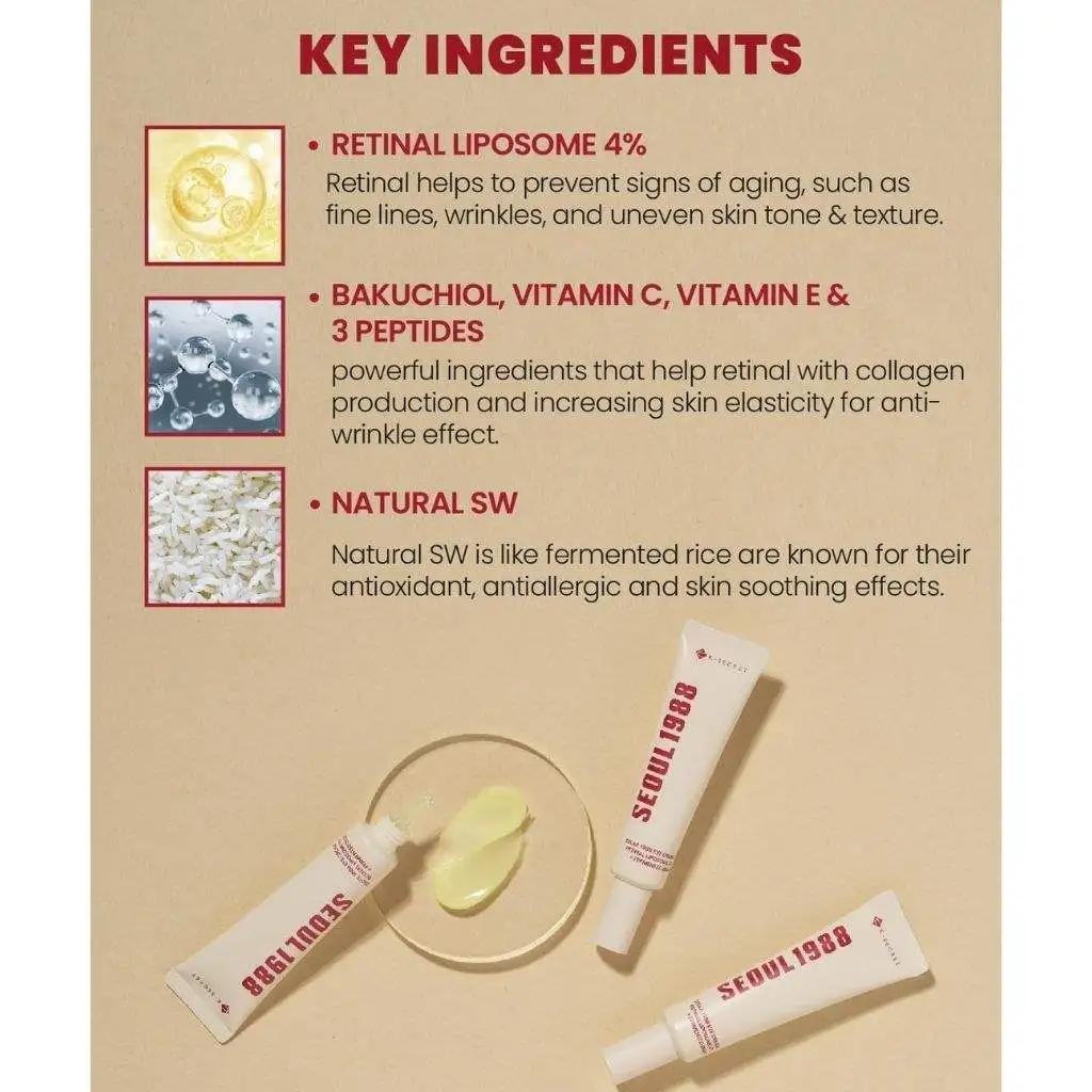 SEOUL 1988 Eye Cream Retinal Liposome 4%+fermented Bean 30ml