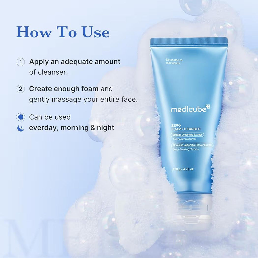 medicube Zero Foam Cleanser for Sensitive Skin - Sebum Control Moisture Balance and Pore Minimization