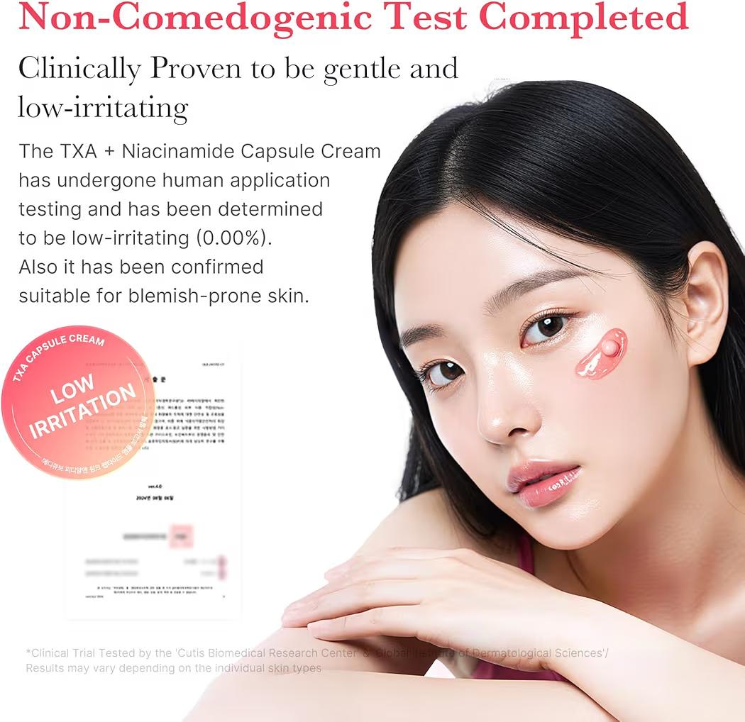 Medicube TXA+Niacinamide Capsule Cream Dual Radiance Moisturizer, Ideal for Use After Spot Care 99_ Pure Acid Korean Skincare