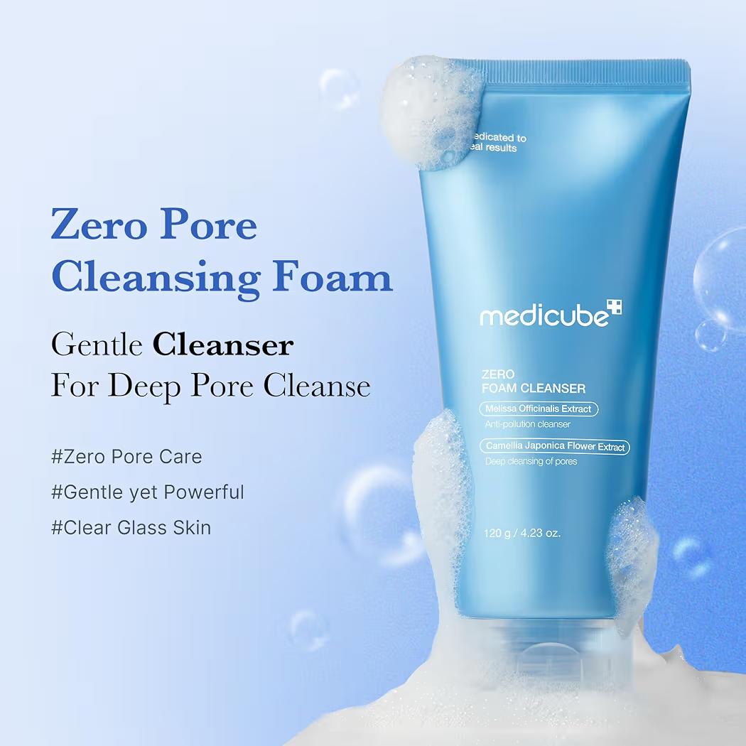 medicube Zero Foam Cleanser for Sensitive Skin - Sebum Control Moisture Balance and Pore Minimization