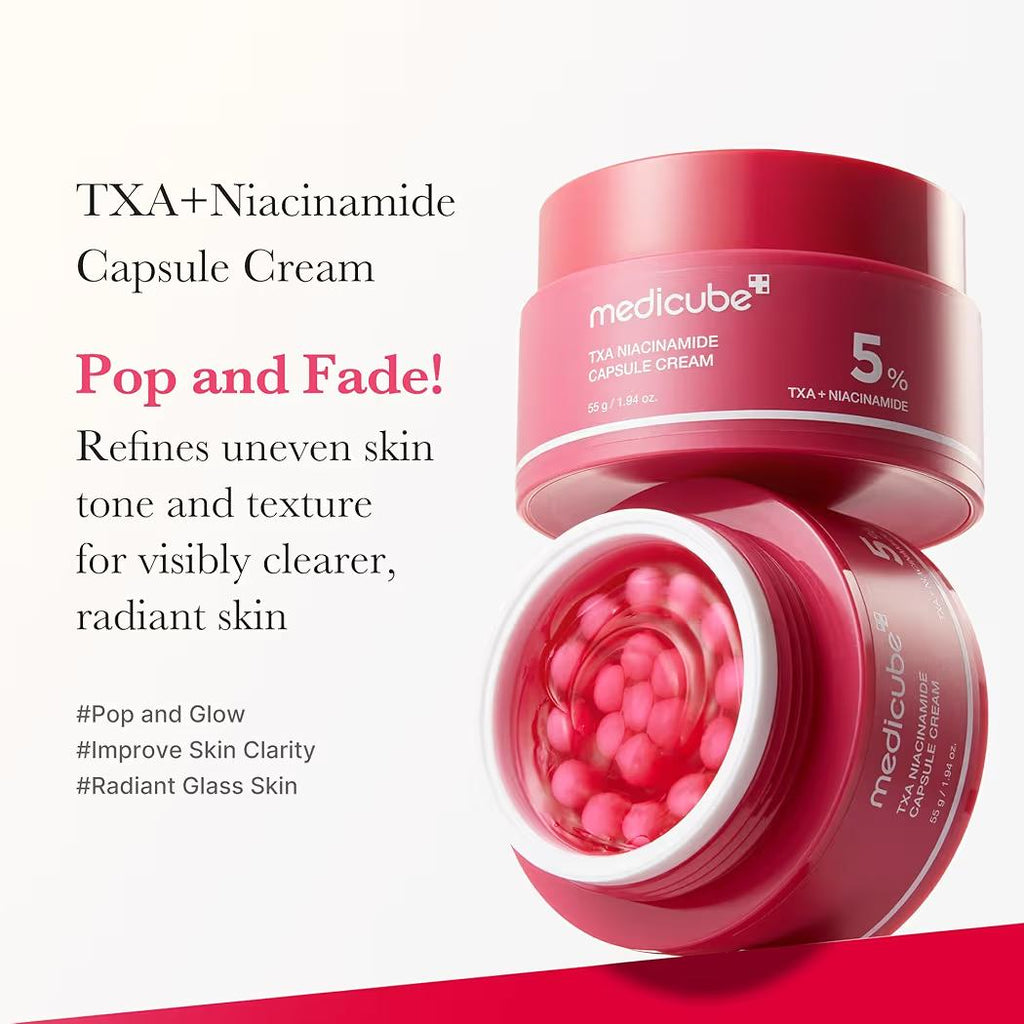 Medicube TXA+Niacinamide Capsule Cream Dual Radiance Moisturizer, Ideal for Use After Spot Care 99_ Pure Acid Korean Skincare
