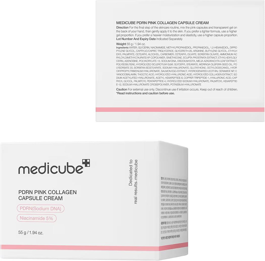 Medicube Salmon DNA PDRN Pink Collagen Capsule Cream, Face Moisturizer  Lightweight Moisturizing Cream