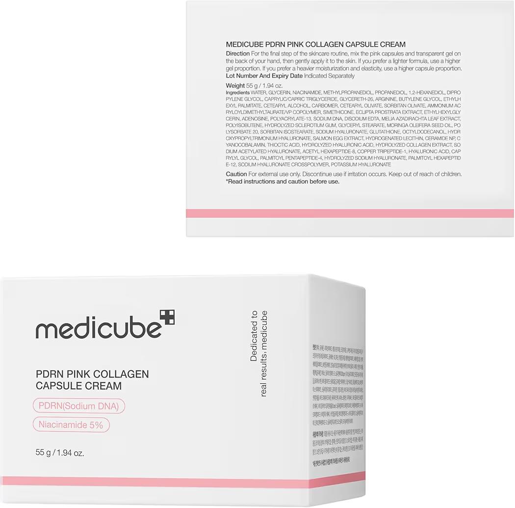 Medicube Salmon DNA PDRN Pink Collagen Capsule Cream, Face Moisturizer  Lightweight Moisturizing Cream