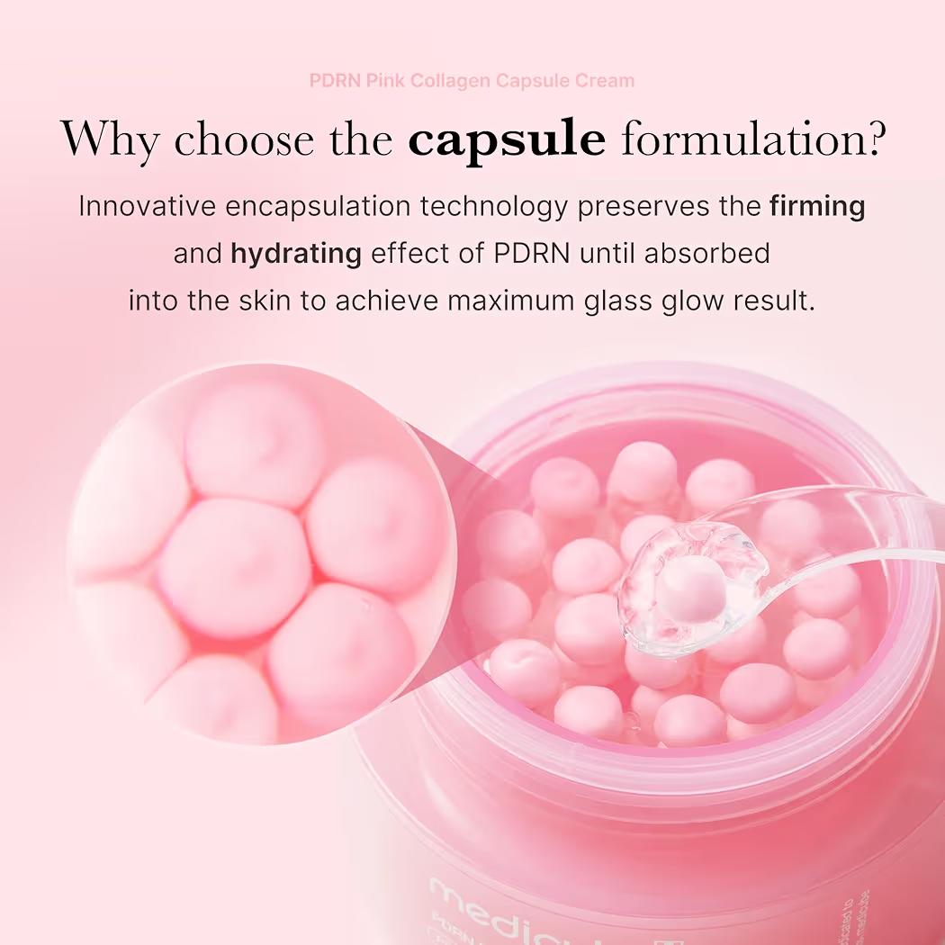 Medicube Salmon DNA PDRN Pink Collagen Capsule Cream, Face Moisturizer  Lightweight Moisturizing Cream